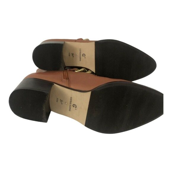 Corso Como Brown Leather Chain Ankle Boots - Picture 6 of 7